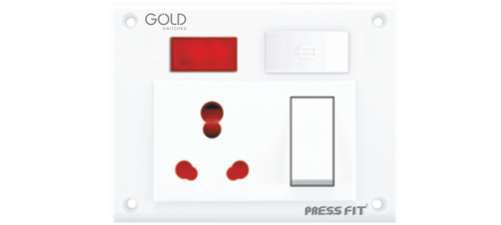 Gold Switch Socket Combined