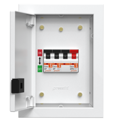 gold spn distribution board 6 way open front 1