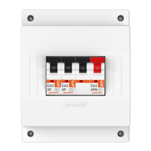 pressteak mcb enclosures 5-6 way metal front